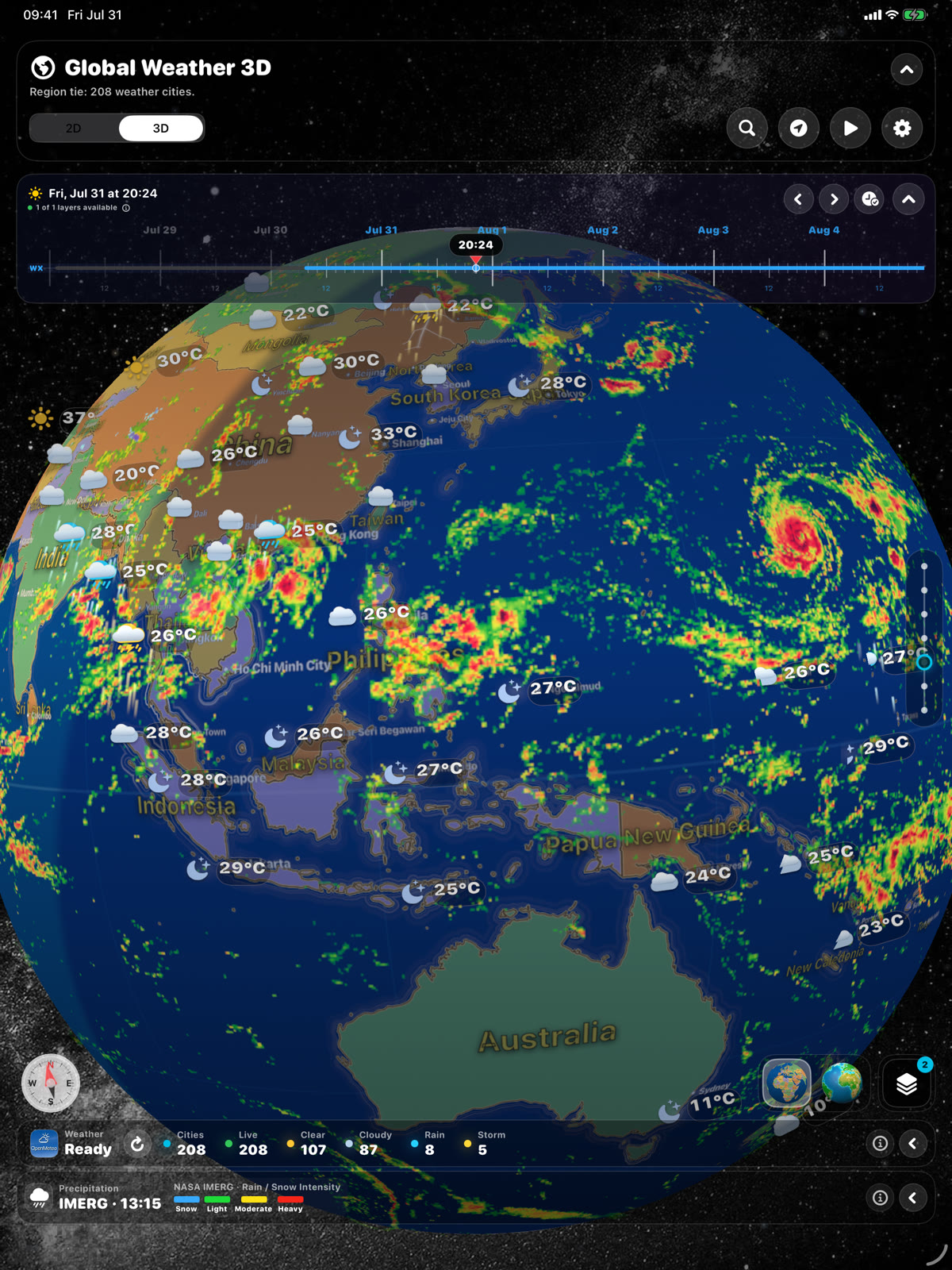 Global precipitation across the Americas